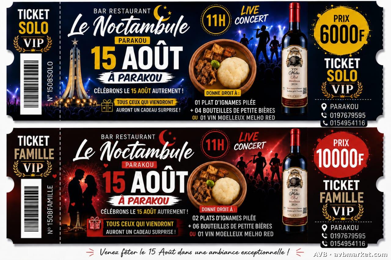 Concert Live & Spécial Igname Pilée  15 Août au Noctambule