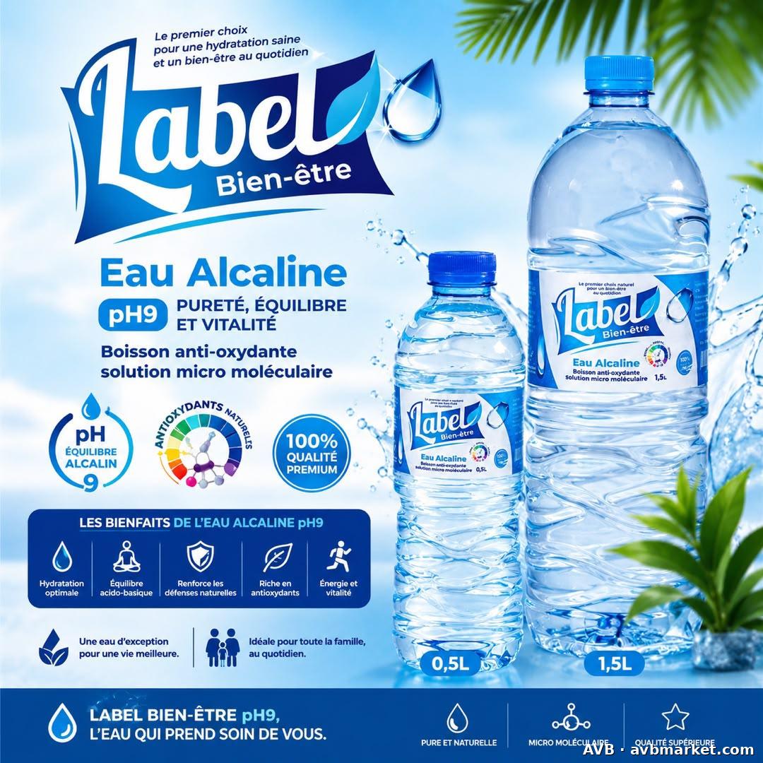 Eau alcaline label bien-être