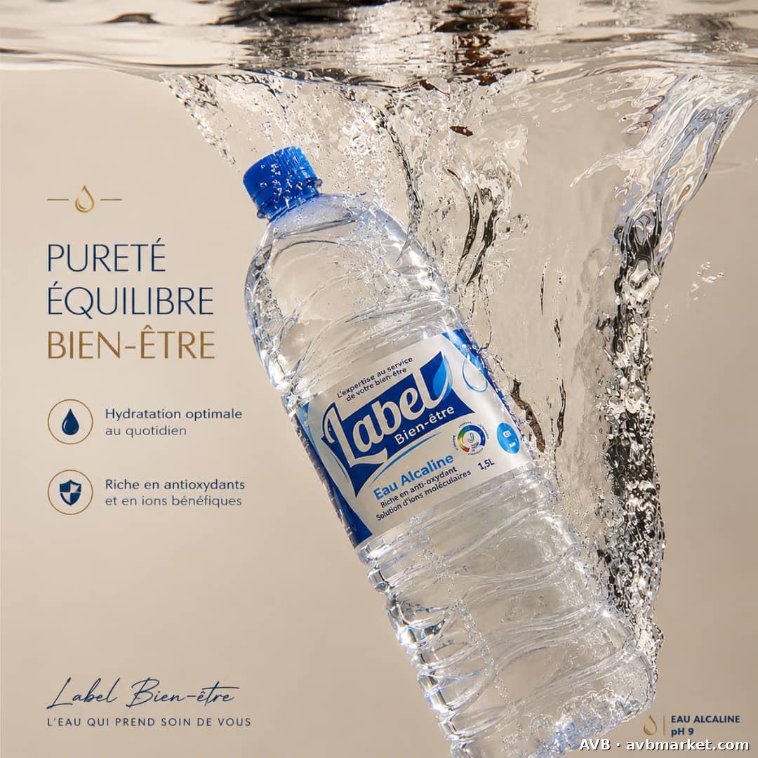 Eau alcaline label bien-être