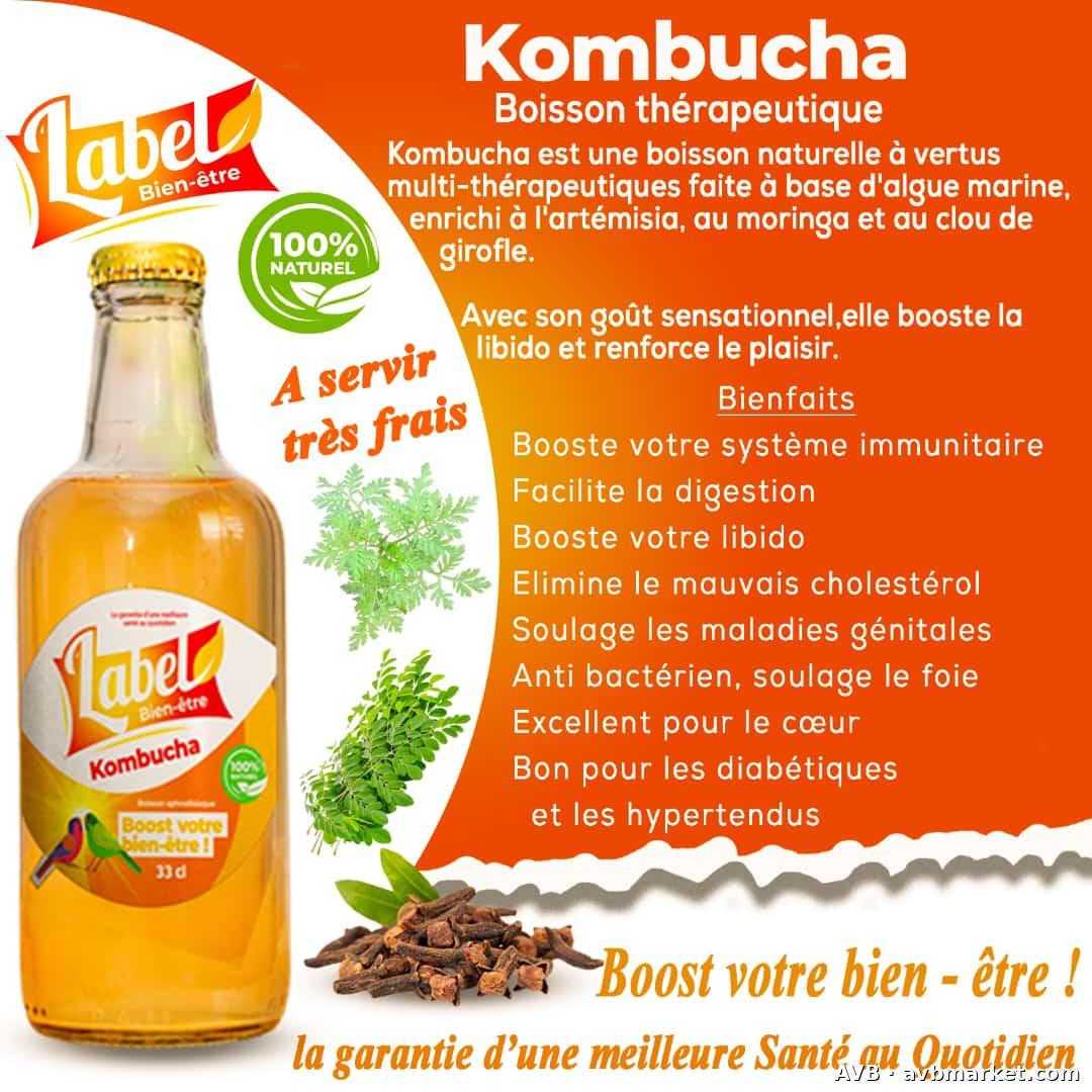Kombucha Label Bien-être - Boisson fermentée naturelle 33cl