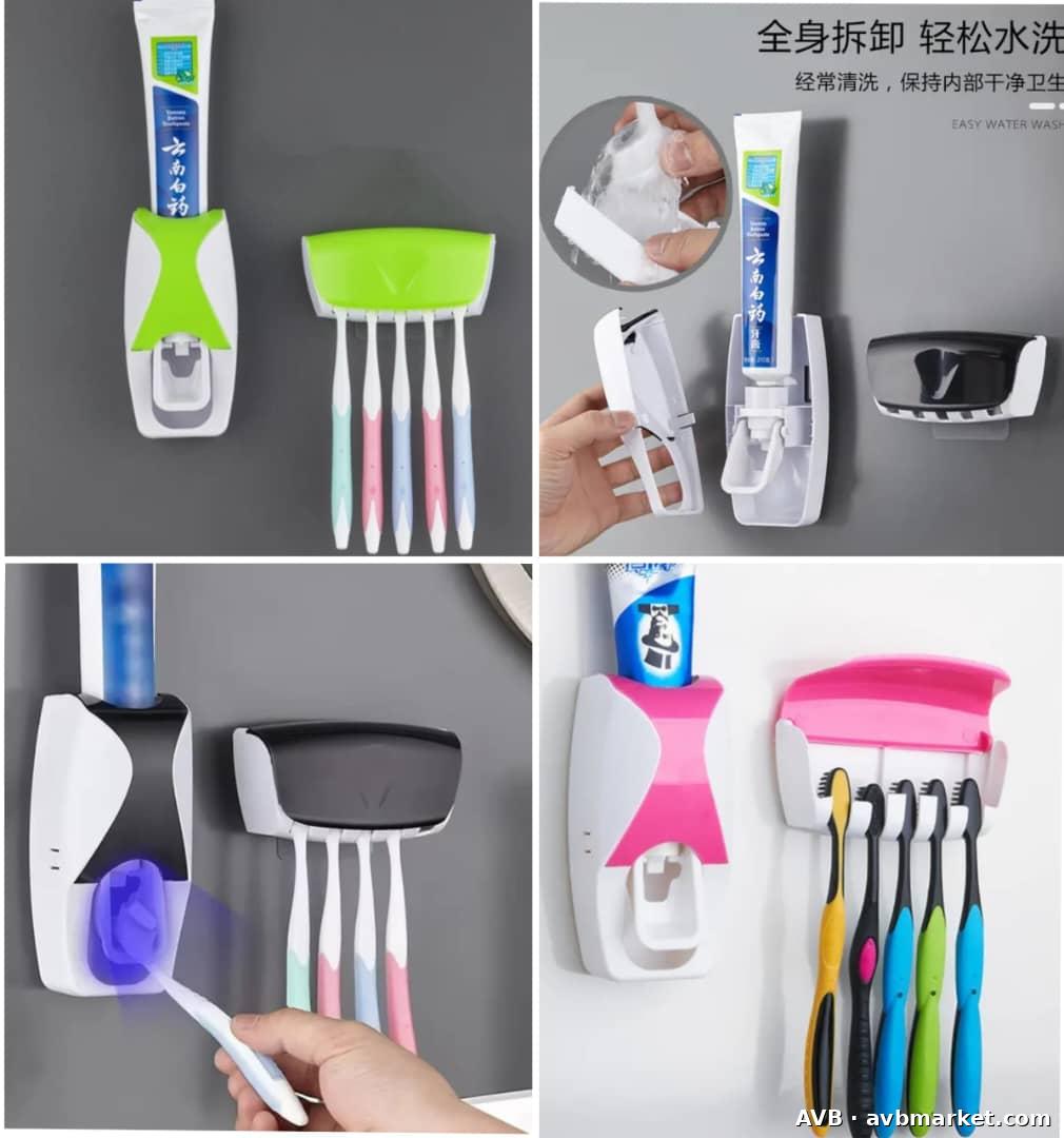 Port brosse et distributeur de pâte dentifrice